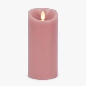 Luminara Flameless Battery Operated LED Candle for Decor, 3x6.5", Blooming Mauve